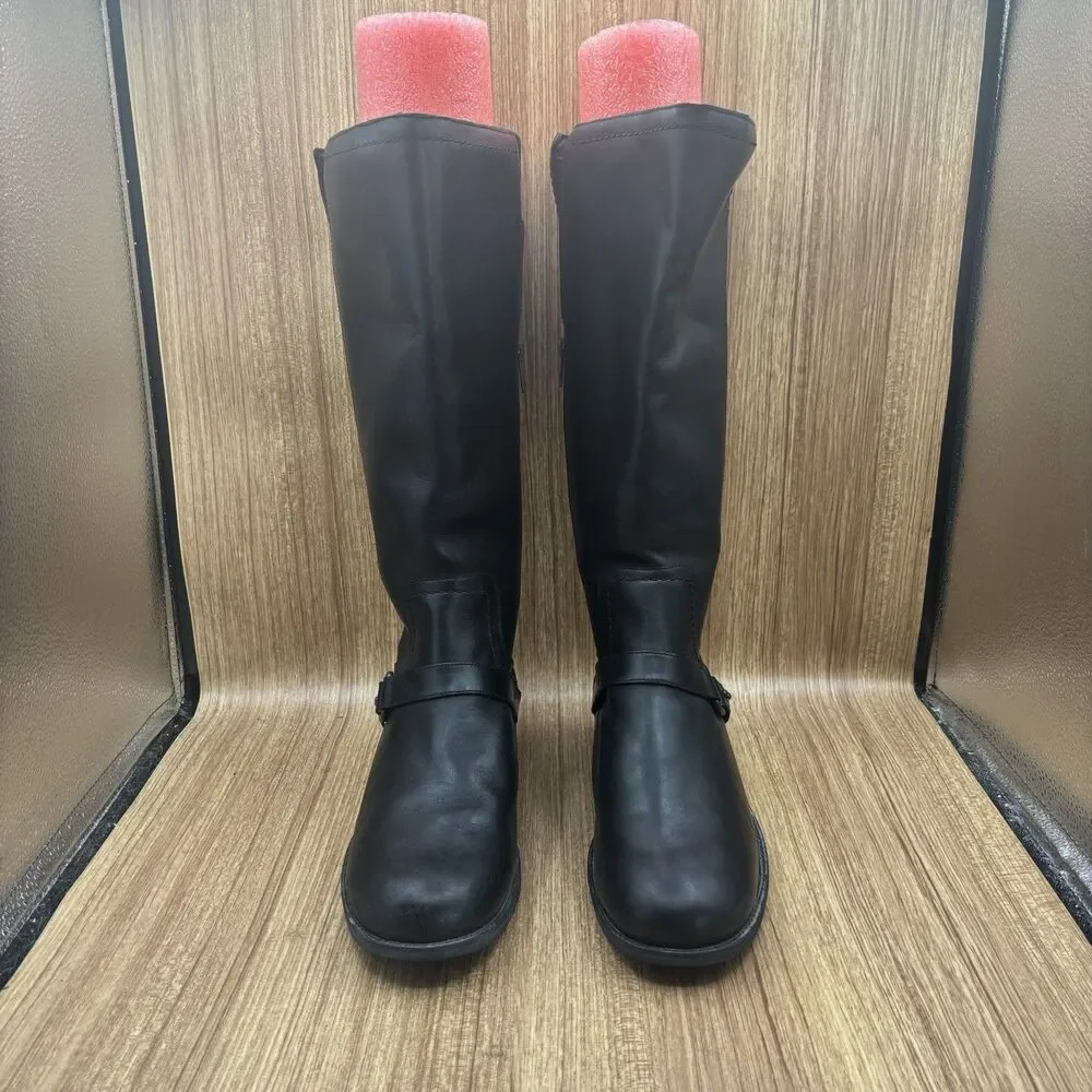 UGG‎ DAHLEN BLACK LEATHER RIDING WATER RESISTANT BOOTS US 11 / EU 42 / UK 9.5